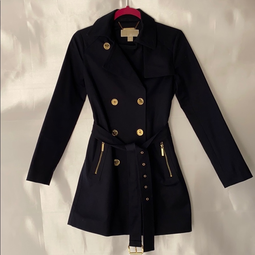 Michael Kors Dark Navy Double Breasted Coat XS